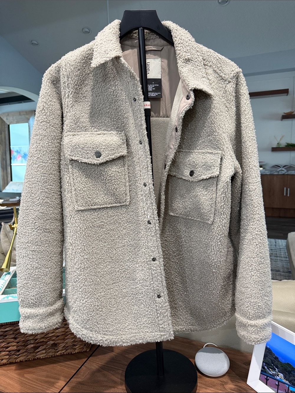 Ladies  Vuori Sherpa Shacket Jacket - Cream